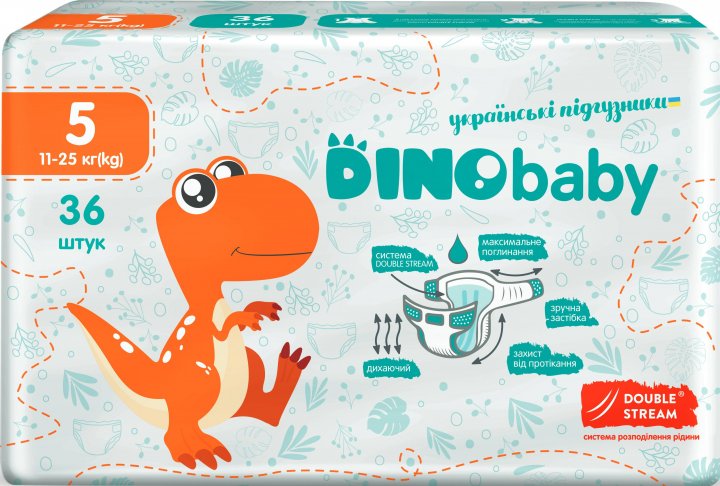 Підгузки дитячі DinoBaby 5 11-25 кг 36 шт.